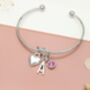 Personalised Heart Initial Silver Bracelet Friendship Knot, thumbnail 2 of 8