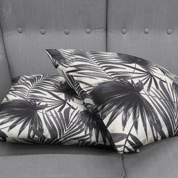 Tropical Black And White Leaves Cushion Cover, 4 of 7