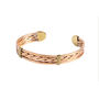 Solid Copper Bracelet With Golden Detail, Unisex Model, thumbnail 1 of 2