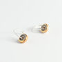 Ceramic, Glass And Gold Smoky Purple Sterling Silver Hoop Earrings, thumbnail 4 of 7