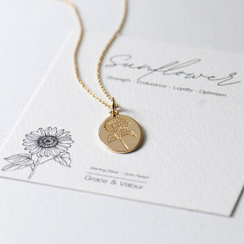 Sunflower Personalised Gold And Silver Necklace, 4 of 12