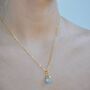 March Birthstone Aquamarine Crystal Necklace, thumbnail 2 of 5