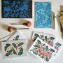 Luxury Linocut Holly Greeting Cards Set Of Six, thumbnail 2 of 10