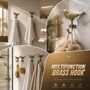 Golden Sparrow Brass Wall Hook, thumbnail 4 of 9