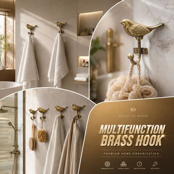 Golden Sparrow Brass Wall Hook, 4 of 9
