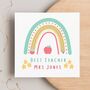 Best Teacher Personalised Rainbow Thank You Card, thumbnail 1 of 3