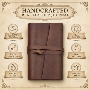 Handmade Vintage Leather Journal With Lock For Writing, 10 of 12