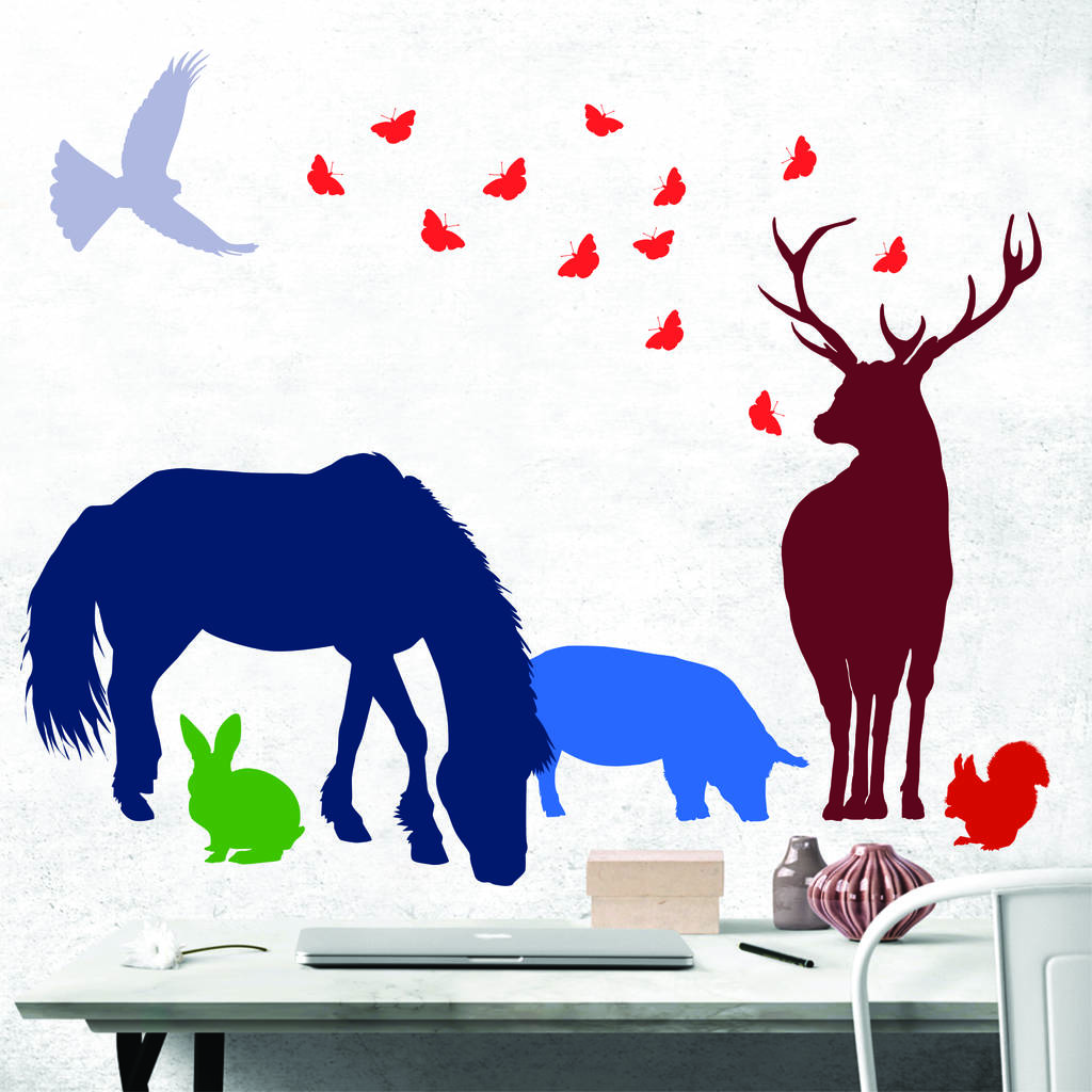 Seven British Forest Animal Wall Stickers, 1 of 7