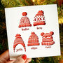 Bobble Hats Personalised Family Christmas Card, thumbnail 1 of 5