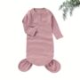Super Soft Organic Cotton Knotted Baby Gown, thumbnail 3 of 5