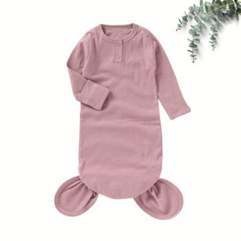 Super Soft Organic Cotton Knotted Baby Gown, 3 of 5