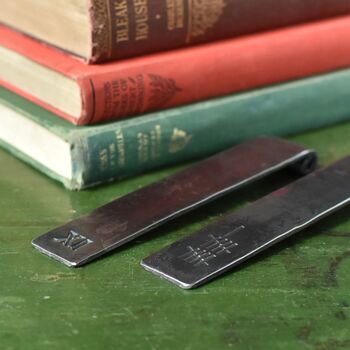 11th Anniversary Gift, Raw Steel Forged Scroll Bookmark, 8 of 11