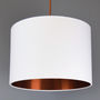 Brushed Copper Lined Drum Lampshade 40 Colours, thumbnail 1 of 12