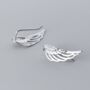 Sterling Silver Angel Wing Stud Earrings, thumbnail 4 of 6