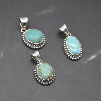 Turquoise Pendant: Sterling Silver, December Birthstone, 7 of 7