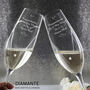 Engraved Crystal Champagne Flutes Handmade, thumbnail 3 of 8