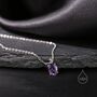 Tiny Genuine Amethyst Crystal Oval Pendant Necklace, thumbnail 5 of 10