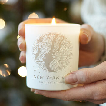 Personalised Travel Gift For Her Engraved Map Candle, 2 of 11