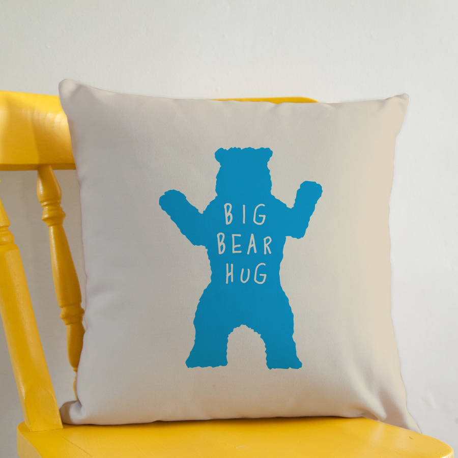 round plush bear cushion