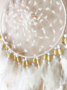 White Whimsical Feather Dream Catcher, 4 of 6