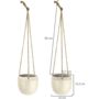 Pack Of Two Ceramic Hanging Pots With Jute Rope, thumbnail 4 of 12
