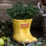 Personalised Yellow Welly Boots Planter, thumbnail 1 of 11