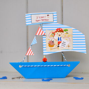Personalised Pirate Birthday Sailboat Card, 8 of 10