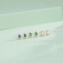 Sterling Silver Tiny Sapphire Blue Droplet Cz Halo Stud Earrings, thumbnail 7 of 12