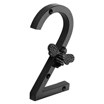 House Numbers With Bee In Black Finish, 4 of 12
