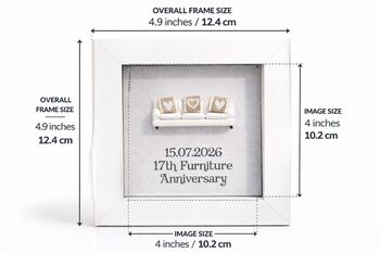 Personalised 17th Furniture Anniversary Love Sofa Frame Gift, 3 of 8