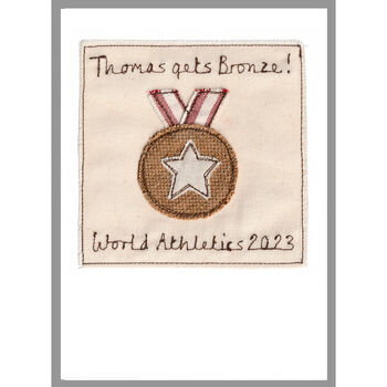 Personalised Bronze Medal Congratulations Card, 6 of 10