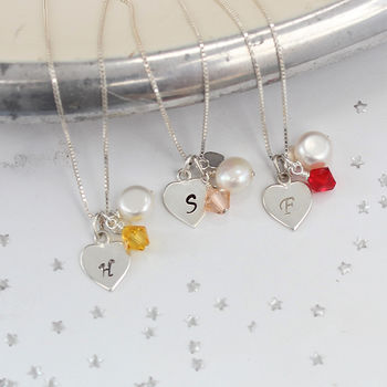 Personalised Initial Charm And Crystal Necklace, 8 of 12