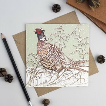 'Pheasant' Christmas Card, 2 of 2