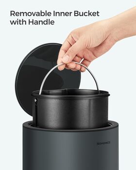 Bathroom Bin With Lid Soft Close Waste Bin, 6 of 10