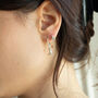 Sterling Silver Cz Star Bezel Huggie Hoop Earrings, thumbnail 4 of 6