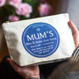 Personalised Blue Plaque Cosmetic Bag For Mum, thumbnail 3 of 5