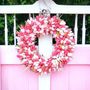 Handmade Pink And White Tulip Wreath, thumbnail 1 of 3