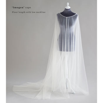 Tulle Bridal Cape Wedding Veil, 4 of 11