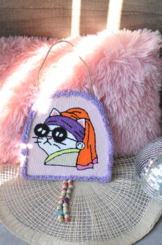 Cat With A Pearl Earring Tufted Wall Art, 6 of 7