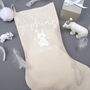 First Christmas Personalised Winter Rabbit Stocking, thumbnail 7 of 10