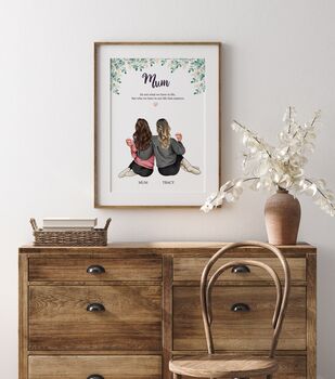 Personalised Mother And Daughter Print Gift For Mum, 2 of 7
