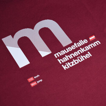 Mausefalle Ski Jump Burgundy Organic T Shirt, 2 of 7