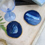 Pair Of Blue Agate Coasters, thumbnail 2 of 2