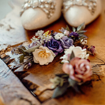 Purple And Lilac Flower Hair Comb, 4 of 8