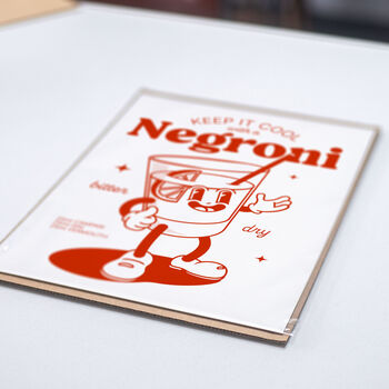 Retro Negroni Cocktail Art Print, 2 of 5
