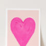 Neon Pink Heart Art Print, thumbnail 1 of 4