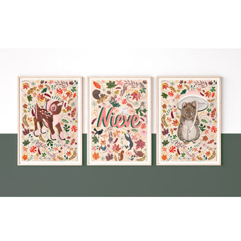 Woodland Animal Name Print Set, 2 of 12