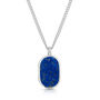 Men's Small Lapis Dog Tag Locket Silver, thumbnail 1 of 5