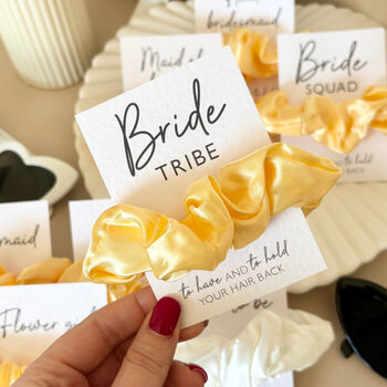 Hen Party Scrunchie Favours Lemon Yellow, 2 of 6