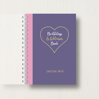 Personalised Birthday And Address Book With Heart, 8 of 10